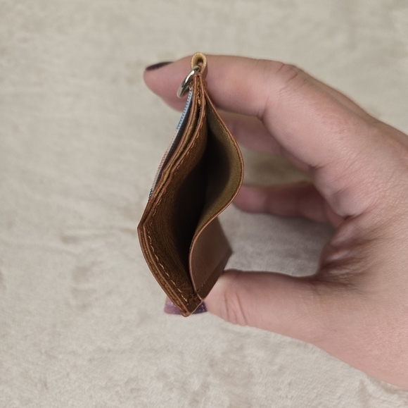 "YEAH, NO" Slip Wallet Brown, Red. White & Navy Blue - Picture 9 of 10